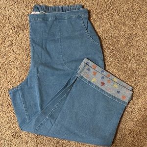 Quacker Factory Denim Capri with Pockets -Denim Size 2X